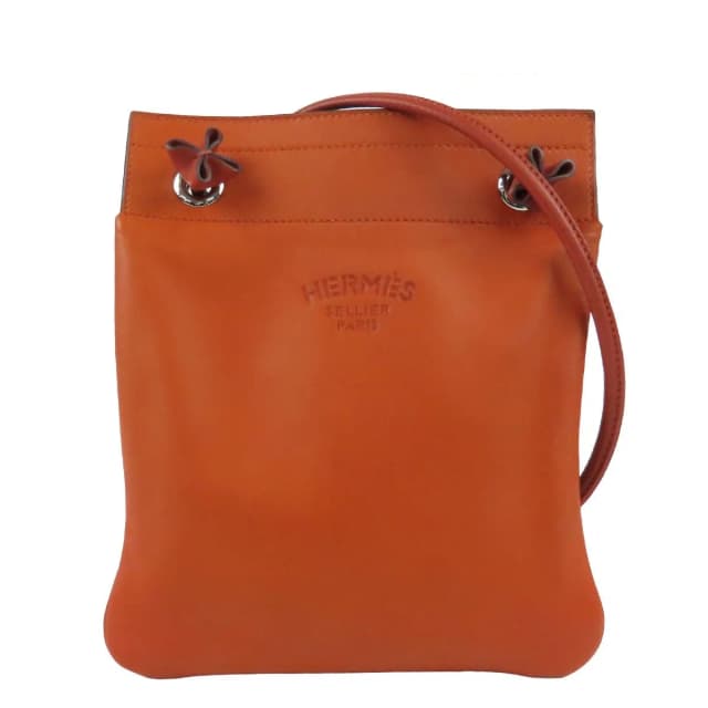 Hermès Sac Aline Terre Batieux Brick Silver Agneau Milo Bicolor Shoulder Bag in Silver from The Reluxe, photo 1 of 1