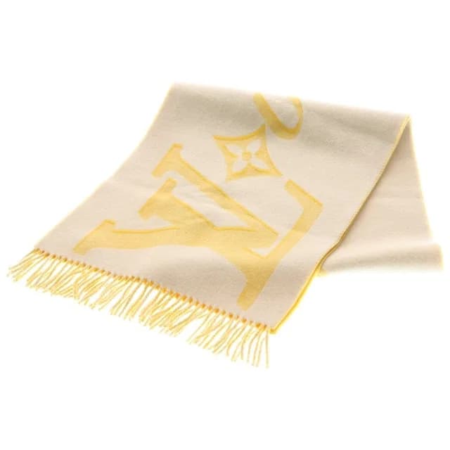 LV Birds Scarf White Yellow in White Wool from The Reluxe, photo 1 of 1