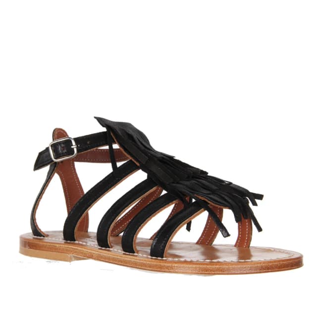 K.Jacques Fregate Fringe Sandals, Black, image 1 of 1 from Cultstatus