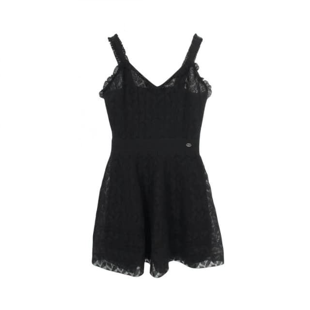 Chanel Dress CC Logo Button Camellia Lace Sleeveless Black Nylon Cotton in Black Nylon from The Reluxe, photo 1 of 1