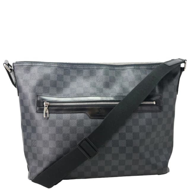 Louis Vuitton Mick Damier Graphite Shoulder Bag Black in Black Canvas from Dallas Designer Handbags, photo 1 of 1