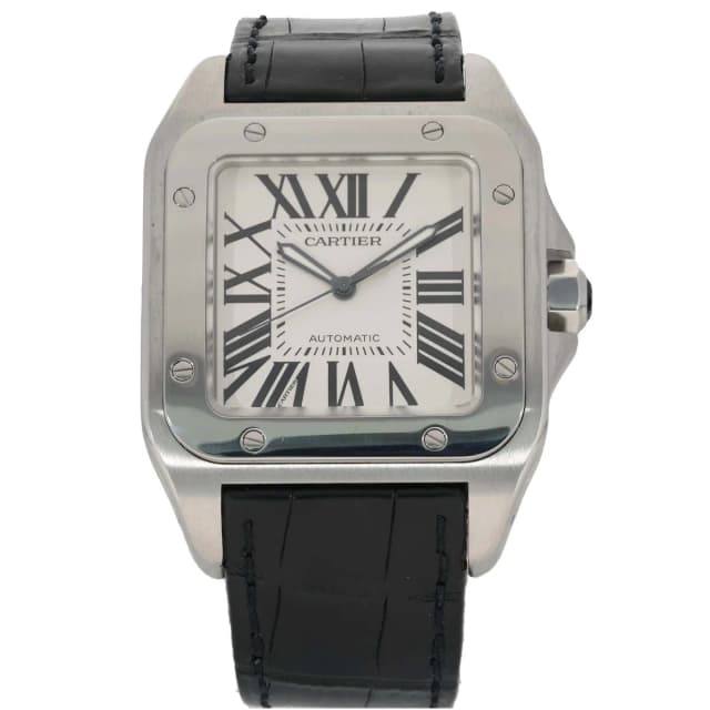 Cartier Santos 100 W20073X8 41.3mm Stainless Steel Watch in Leather from H&T, photo 1 of 1