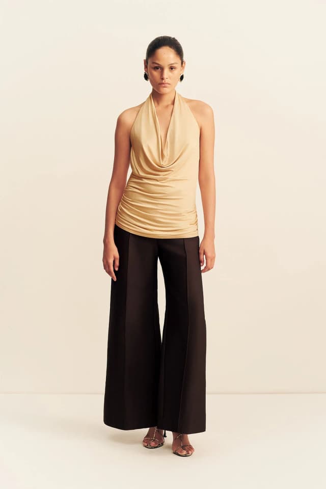 Shona Joy MIRO SLINKY JERSEY COWL TOP - SAND, image 1 of 1 from Shona Joy