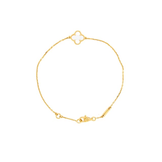 Van Cleef & Arpels Sweet Alhambra Bracelet, Yellow Gold, White Mother-of-Pearl in White from EMIER, photo 1 of 1