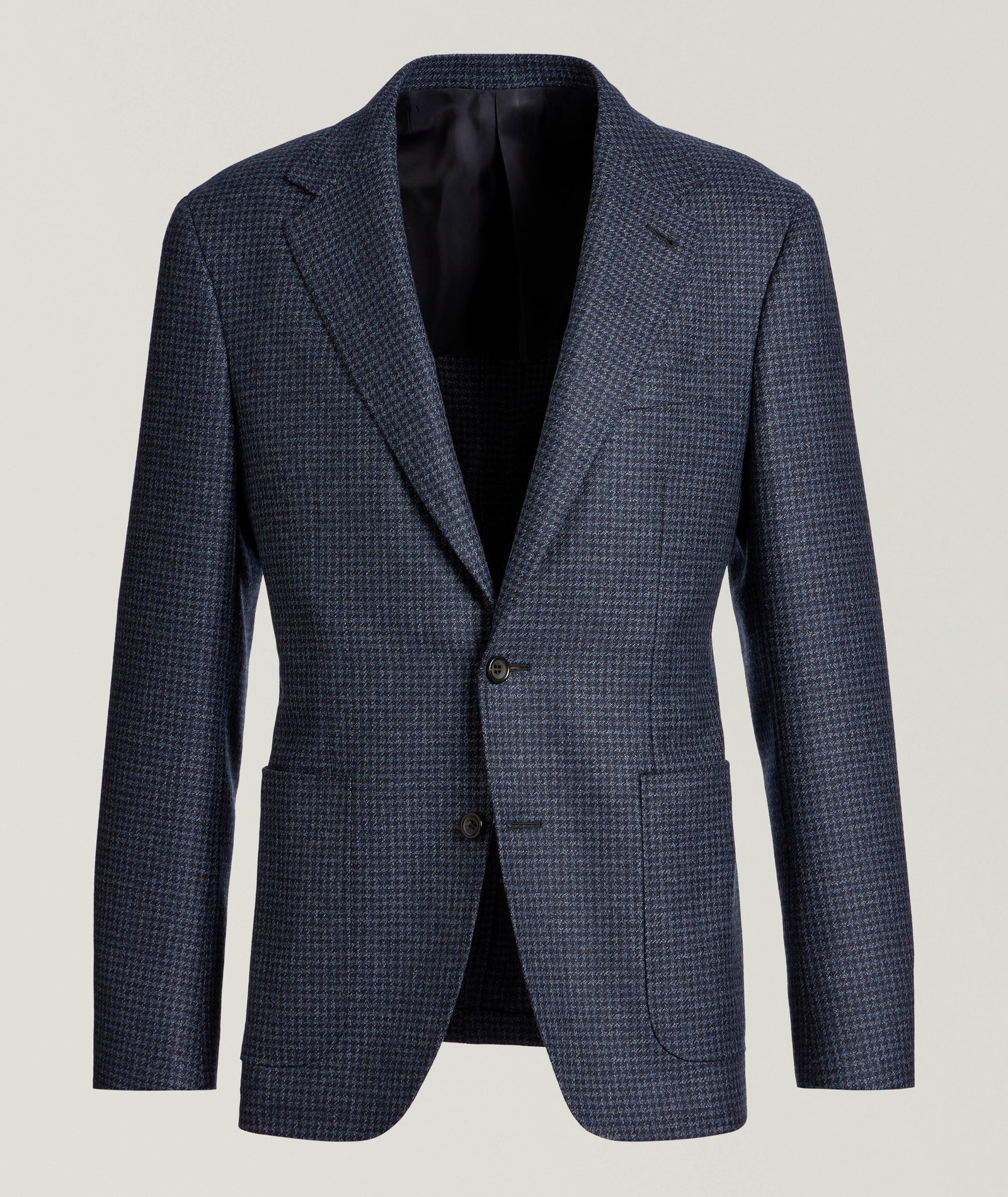 Canali Kei Houndstooth Unlined Sport Jacket in Blue Wool & Wool Blends, image 1 of 1 from Harry Rosen