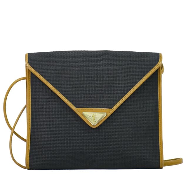 Saint Laurent Shoulder Bag Pochette Black Second in Black Canvas from The Reluxe, photo 1 of 1