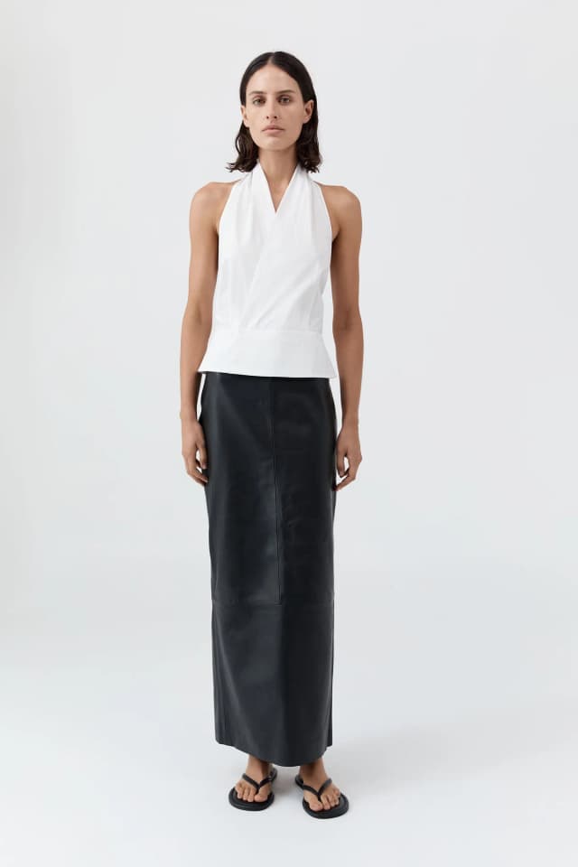 St Agni Halter Wrap Top - White, image 1 of 1 from St. Agni