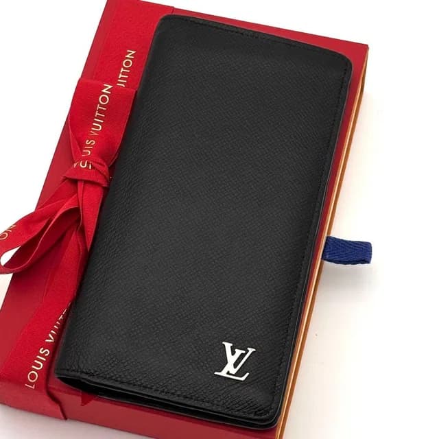Louis Vuitton Wallet Taiga Portefeuille Brazza Black Silver in Black from The Reluxe, photo 1 of 1