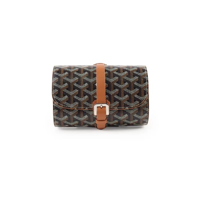 Goyard Clamecy Double Travel Watch Case Tan in Brown Canvas from The Purse Affair, photo 1 of 1