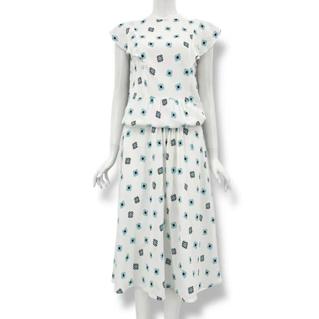 Prada Set Top Skirt All Over Print White Blue 40 in White from The Reluxe, photo 1 of 1