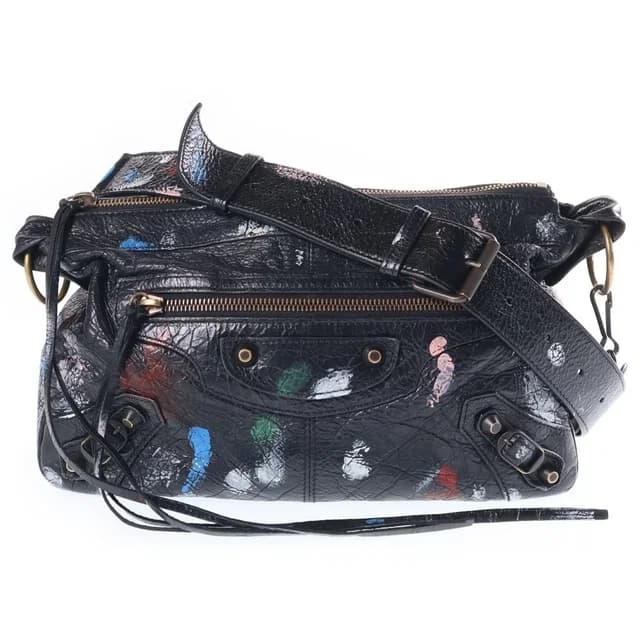Balenciaga Le City Moto Small Shoulder Bag Black in Black from The Reluxe, photo 1 of 1