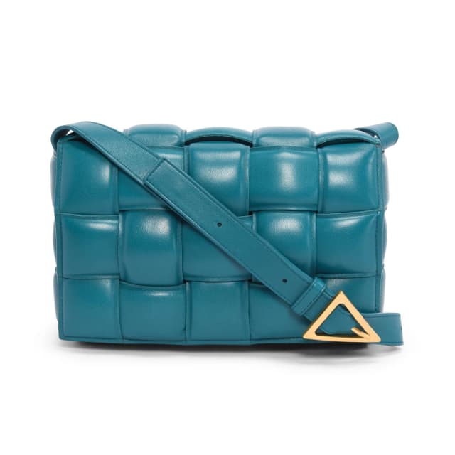 Bottega Veneta Intreccio Lambskin Padded Cassette Bag in Turquoise Lambskin from Blue Spinach, photo 1 of 1