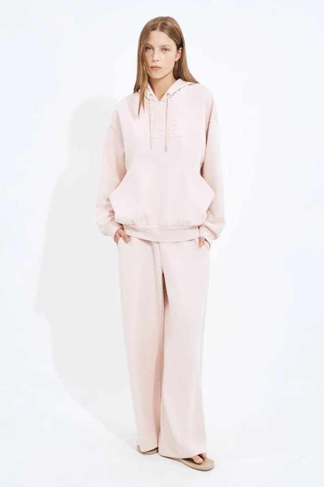 Athletica Wide Trackpant in PINK MARLE, image 1 of 1 from Aje
