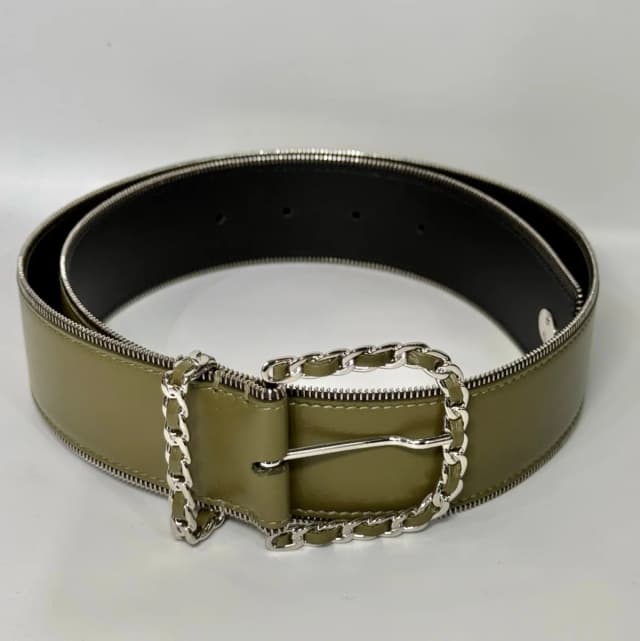 Chanel Silver Belt in Green Leather from Revivre, photo 1 of 1