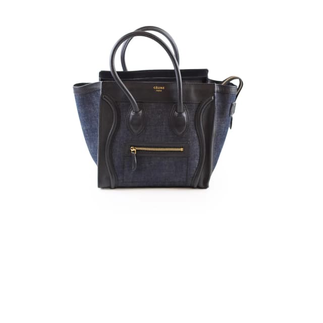 Celine Luggage Denim Black Micro in Black Denim from The Purse Affair, photo 1 of 1
