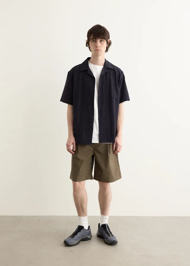 Incu Collection Smokestack Pleated Shorts in KHAKI, image 1 of 1 from Incu