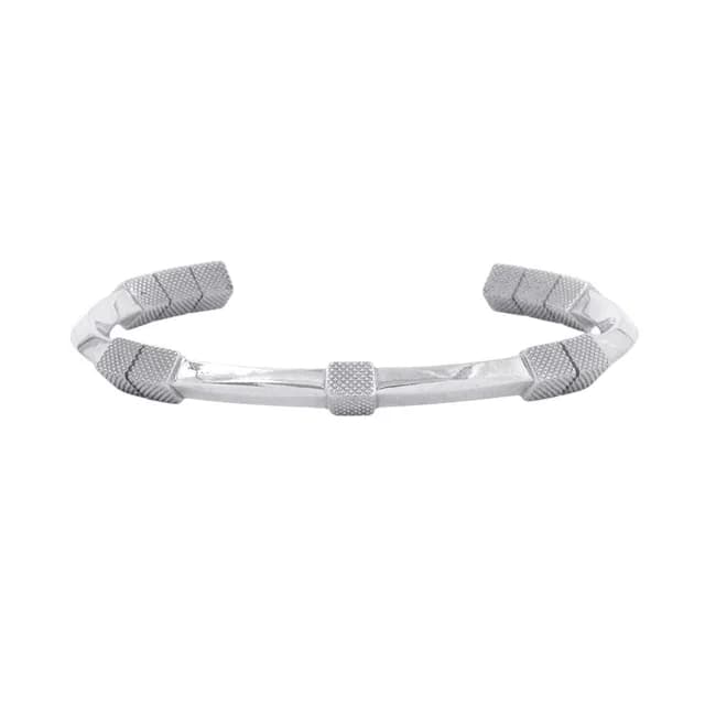 Bottega Veneta Bracelet Calfskin Bangle Silver in Silver Calfskin from The Reluxe, photo 1 of 1