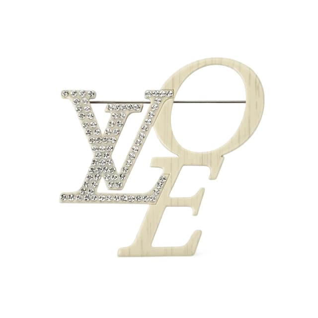 Louis Vuitton Resin & Crystal Thats LoVe Brooch in Beige Resin & Crystal & Metal from Designer Archives, photo 1 of 1