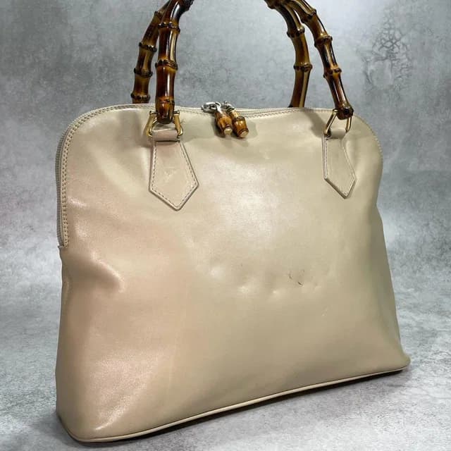 Gucci Handbag Bamboo Beige Leather Gold in Beige Leather from The Reluxe, photo 1 of 1