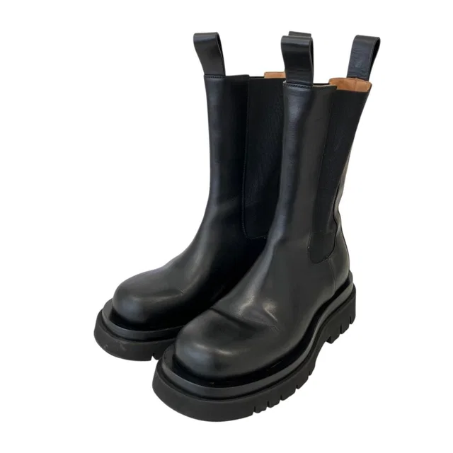 Bottega Veneta Rug Boots Side Gore Chelsea Black in Black Leather from The Reluxe, photo 1 of 1