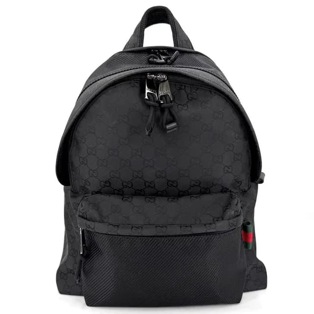 Gucci Backpack GG Web Stripe Nylon Black in Black Nylon from The Reluxe, photo 1 of 1