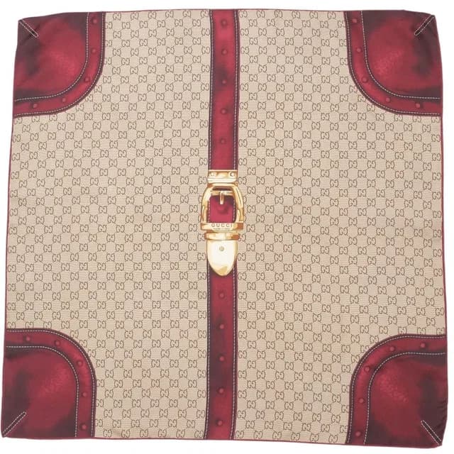 Gucci Scarf GG Monogram Belt Motif Silk Twill in Silk from The Reluxe, photo 1 of 1