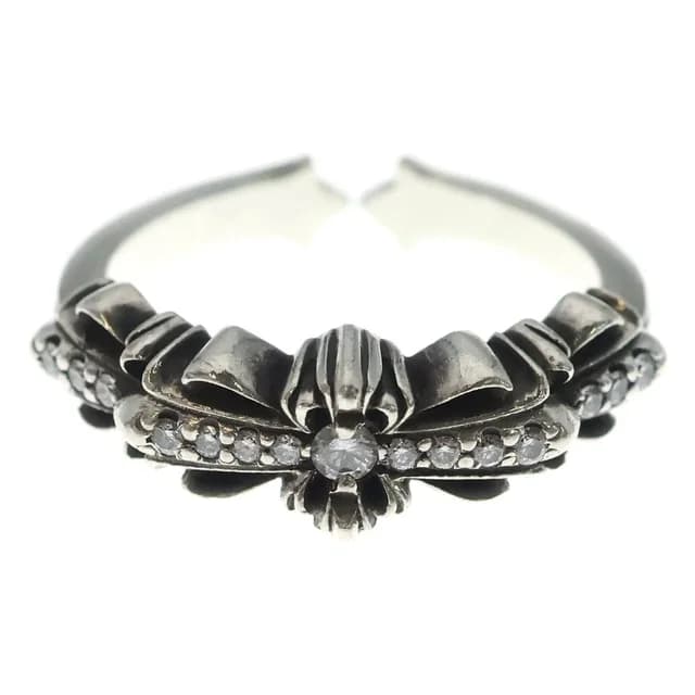 Chrome Hearts Baby P D Classic Double Floral Cross Pave Diamond Ring Silver in Silver from The Reluxe, photo 1 of 1
