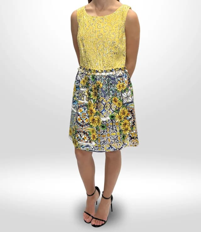 Dolce & Gabbana Crystal Mini Dress (Size 44) in Yellow from Revivre Luxury Consignment, photo 1 of 1