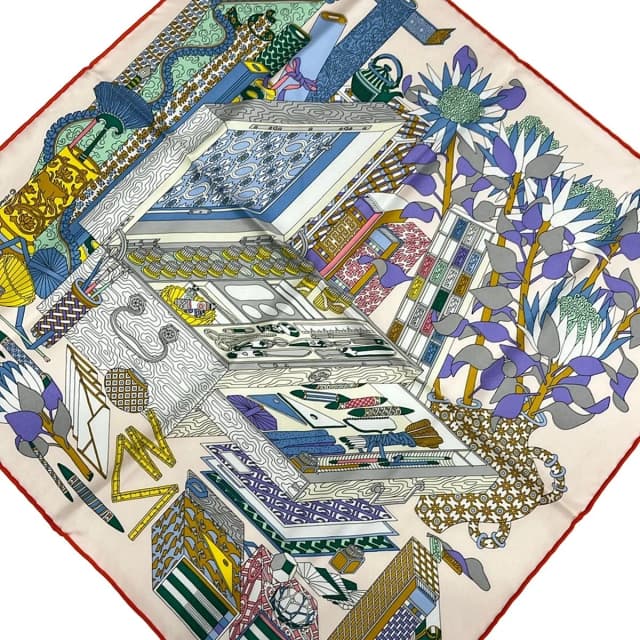 Hermès Scarf Petit Carre Gavroche Light Pink Blue Gray Multi les Tresors D'un in Blue from The Reluxe, photo 1 of 1
