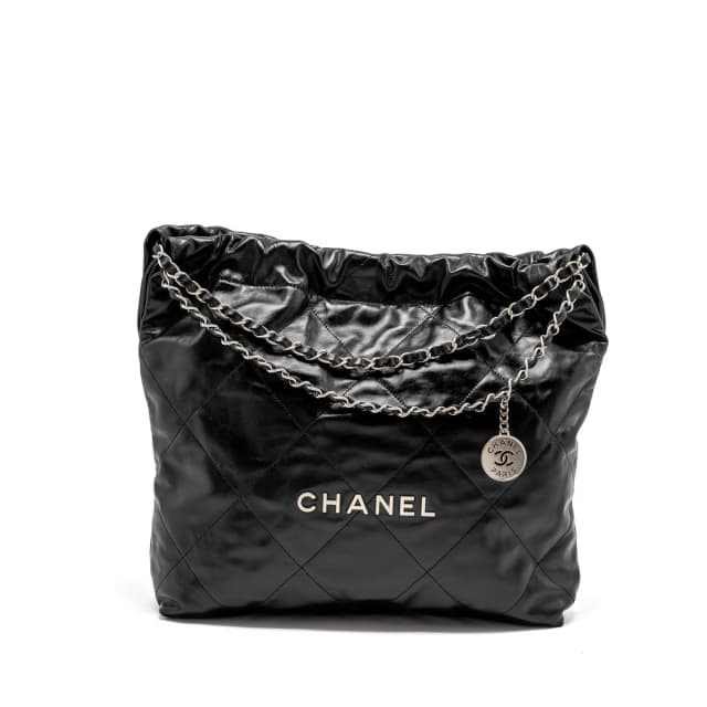 Chanel Medium 22 Shiny Calfskin Black SHW (Microchip) in Black Calfskin from EMIER, photo 1 of 1
