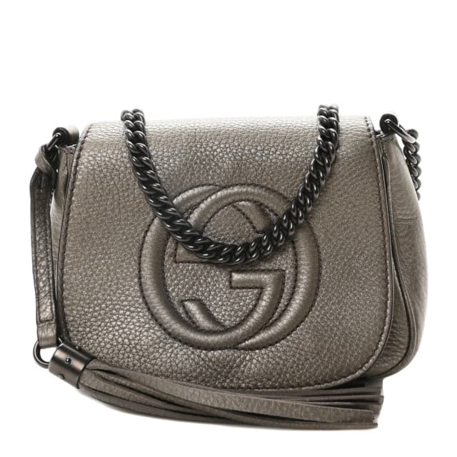 Gucci Soho Flap Calfskin Leather Bag - Sasso in Calfskin from H&T, photo 1 of 1