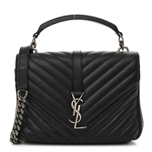 Saint Laurent College Lambskin Leather Bag - Black in Black Lambskin from H&T, photo 1 of 1