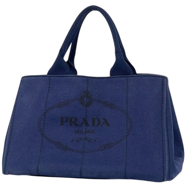 Prada Tote Canapa 2-Way Canvas Blue in Blue Canvas from The Reluxe, photo 1 of 1