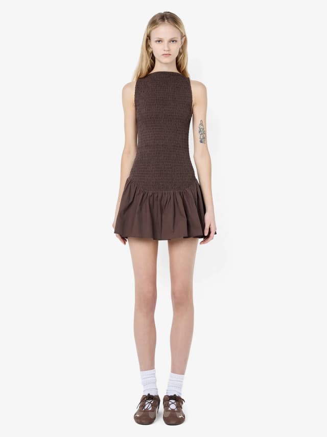 Bec&Bridge MARCELINE MINI DRESS - DARK CHOCOLATE, image 1 of 1 from BEC + BRIDGE