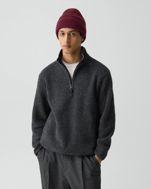 Theory Ribbed Beanie in Cashmere, image 1 of 1 from Theory