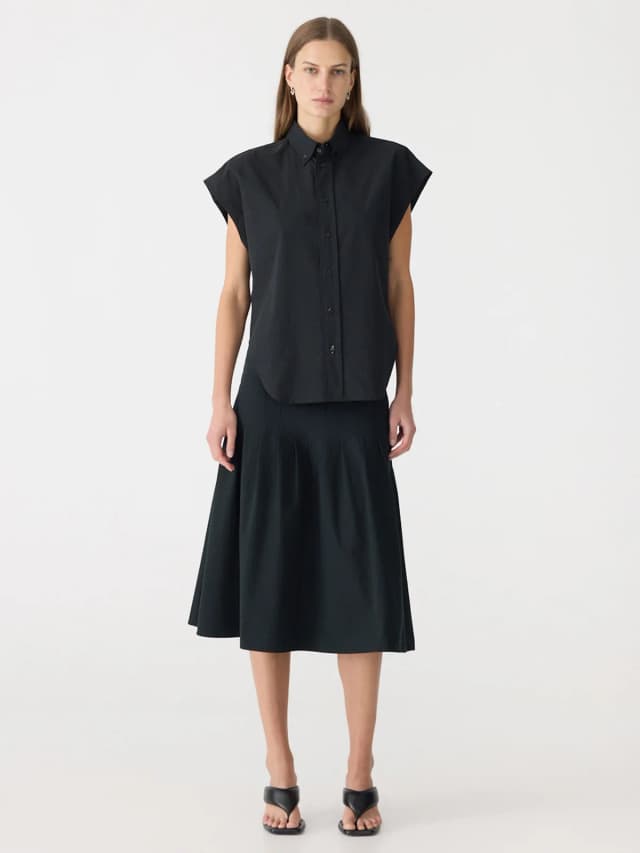 Bassike Crushed Cotton Summer Shirt, image 1 of 1 from bassike