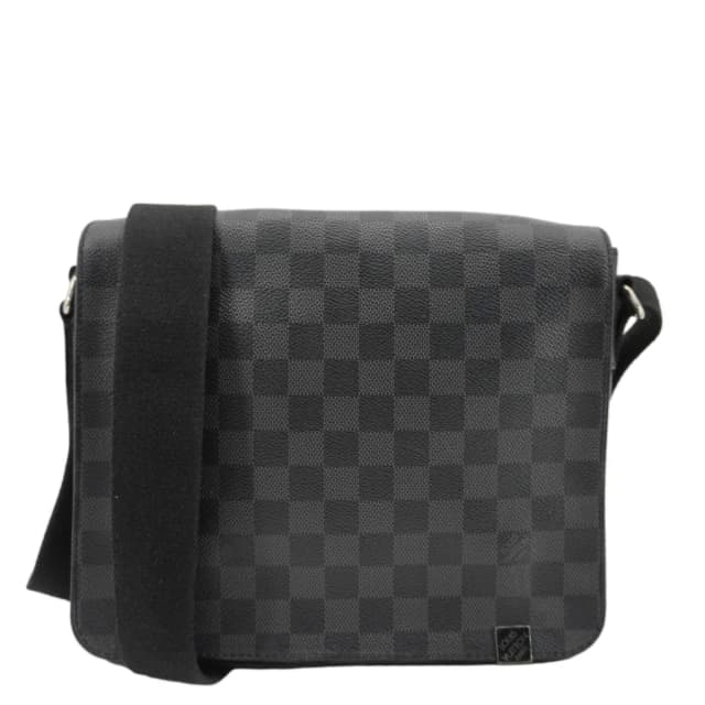 Louis Vuitton District PM Messenger Damier Graphite Messenger Bag Black in Black Canvas from Dallas Designer Handbags, photo 1 of 1