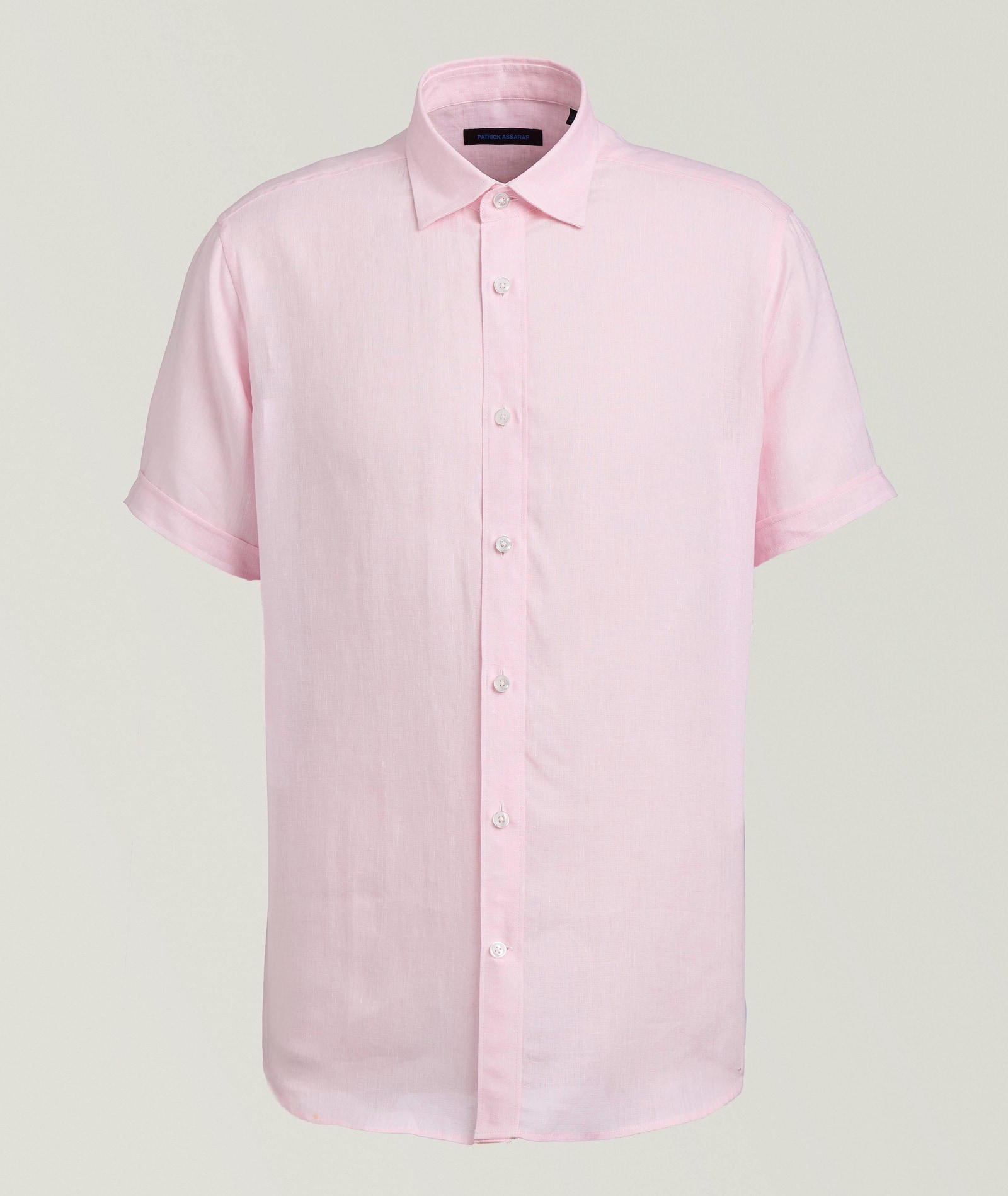 Patrick Assaraf Linen Chambray Shirt in Pink Linen & Linen Blends, image 1 of 1 from Harry Rosen