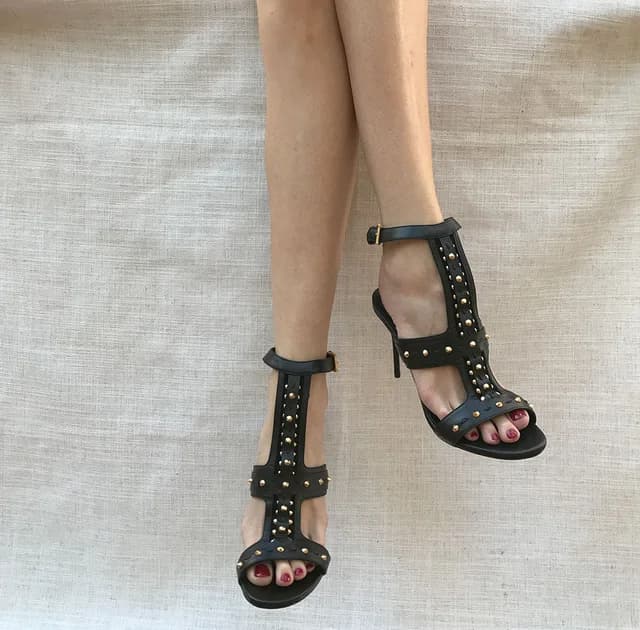 Alexander McQueen Studded Sandal, Black, image 1 of 1 from Cultstatus