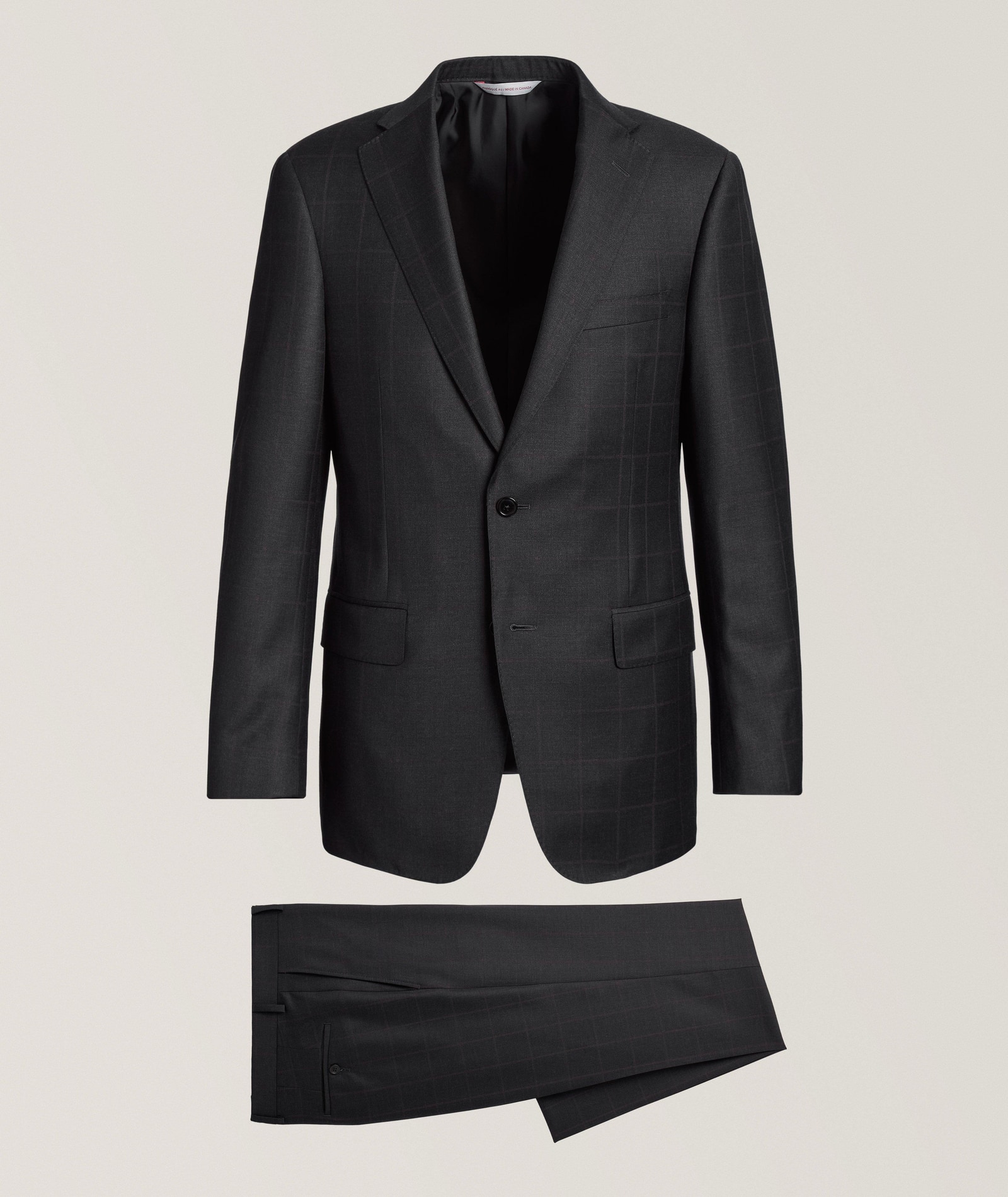 Samuelsohn Cosmo Windowpane Wool Suit in Grey Wool & Wool Blends, image 1 of 1 from Harry Rosen