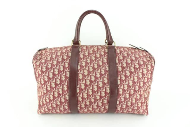 Dior Burgundy Dark Red Monogram Trotter Boston Duffle Bag in Burgundy Canvas from Bagriculture, photo 1 of 1