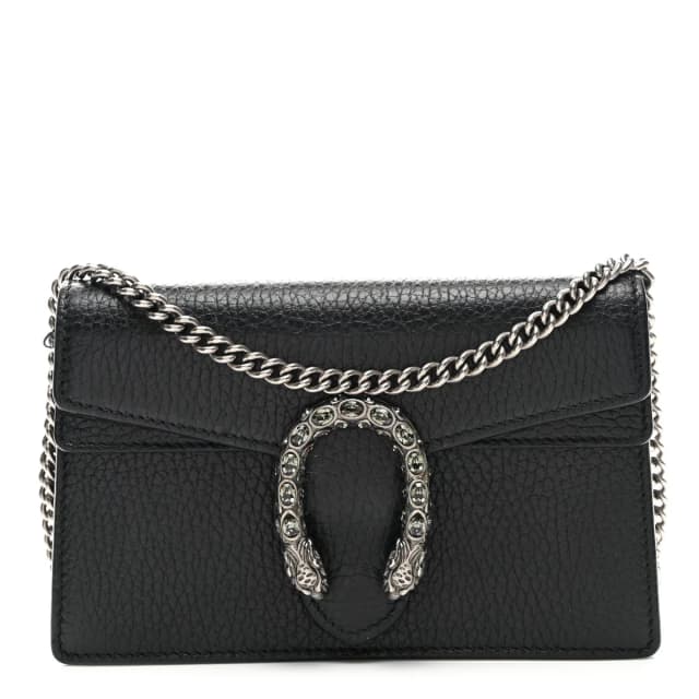 Gucci Dionysus Super Mini Calfskin Leather Bag - Black in Black Calfskin from H&T, photo 1 of 1