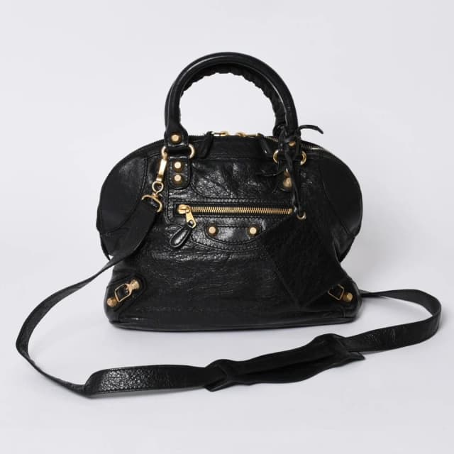 Balenciaga Classic Bowling Bag 2-Way Navy Gold in Navy Leather from The Reluxe, photo 1 of 1