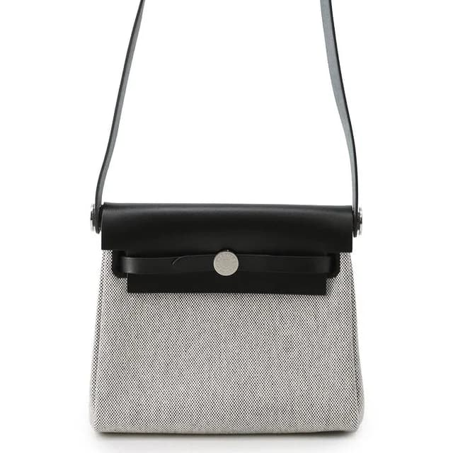 Hermès Shoulder Bag Herbag Zip Mini Ecru Black Silver Toile H Vache Hunter in Black from The Reluxe, photo 1 of 1
