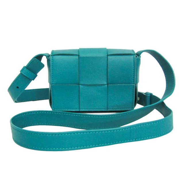 Bottega Veneta Intrecciato Cassette 666688 Men,Women Leather Shoulder Bag Blue in Blue Leather from Elady, photo 1 of 1