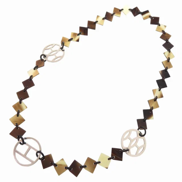 Hermès Diva Buffalo Horn 925 Sterling Silver Brown Necklace in Brown from The Reluxe, photo 1 of 1