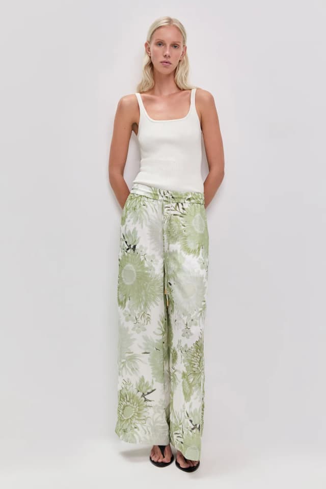 AJE Adina Pant in OLIVE NATIVE FLORAL, image 1 of 1 from Aje