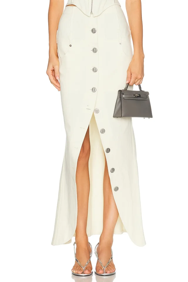Wiederhoeft Denim Button Front Skirt, image 1 of 1 from FWRD
