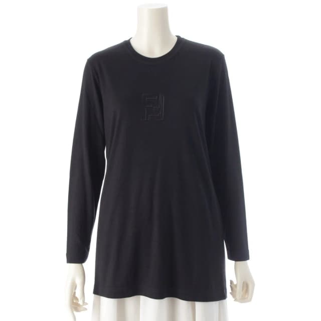 Fendi Logo Long Sleeve Top Black 40 in Black from The Reluxe, photo 1 of 1