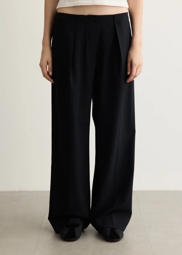 Incu Collection Alva Half Elastic Tailored Pants in NAVY, image 1 of 1 from Incu